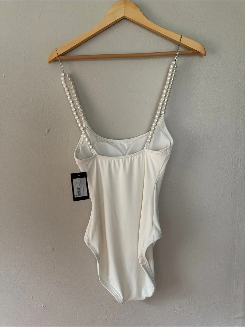 NWT Kate Spade White Pearl-Strap one piece swimsuit XS